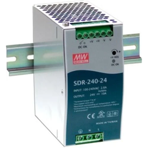 SDR-240-24 Мощный блок питания на DIN-рейку, 24В, 10А, 240Вт Mean Well